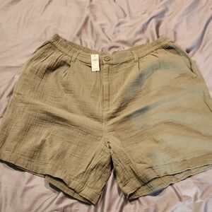 Aerie, Women's New With Tags Olive Green Casual Trouser Shorts Size Xl